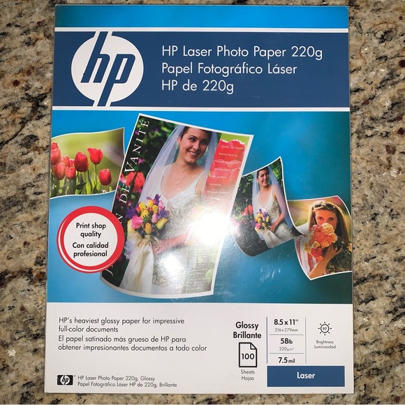 HP Other Hp Color Photo Paper Laser Glossy 85 X 1 10 Sheets 220g